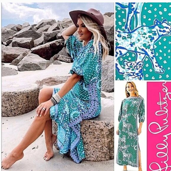 Lilly Pulitzer Silva Maxi Dress Emerald On The Prowl - Picture 4 of 17